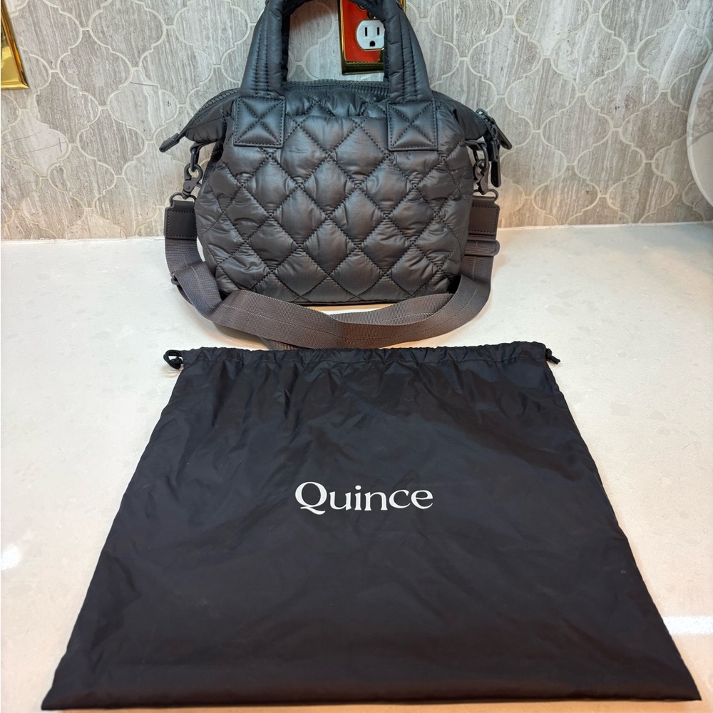 Quince crossbody tote with dust bag